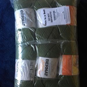 6 Skeins Bernat Softee Chunky Yarn Green